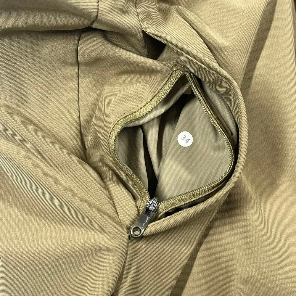 Lululemon Commission Shorts Mens 34 Tan Performance Golf Chino Tech *Flaw